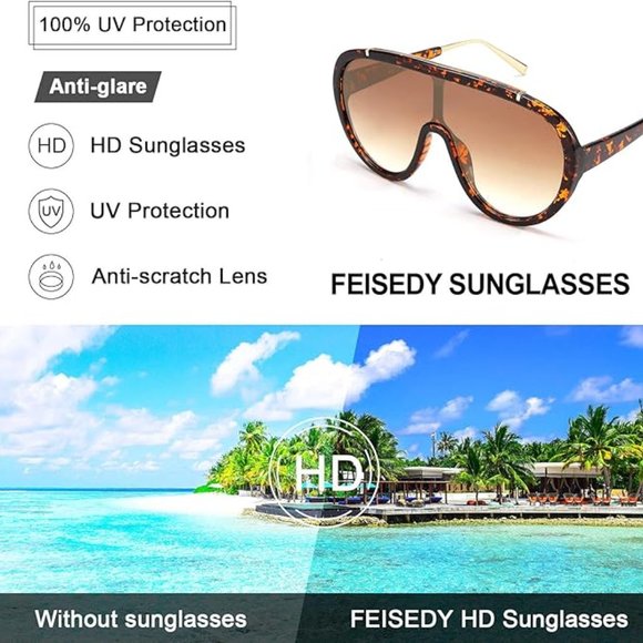 Oversized one piece frame sunglasses - Picture 4 of 9